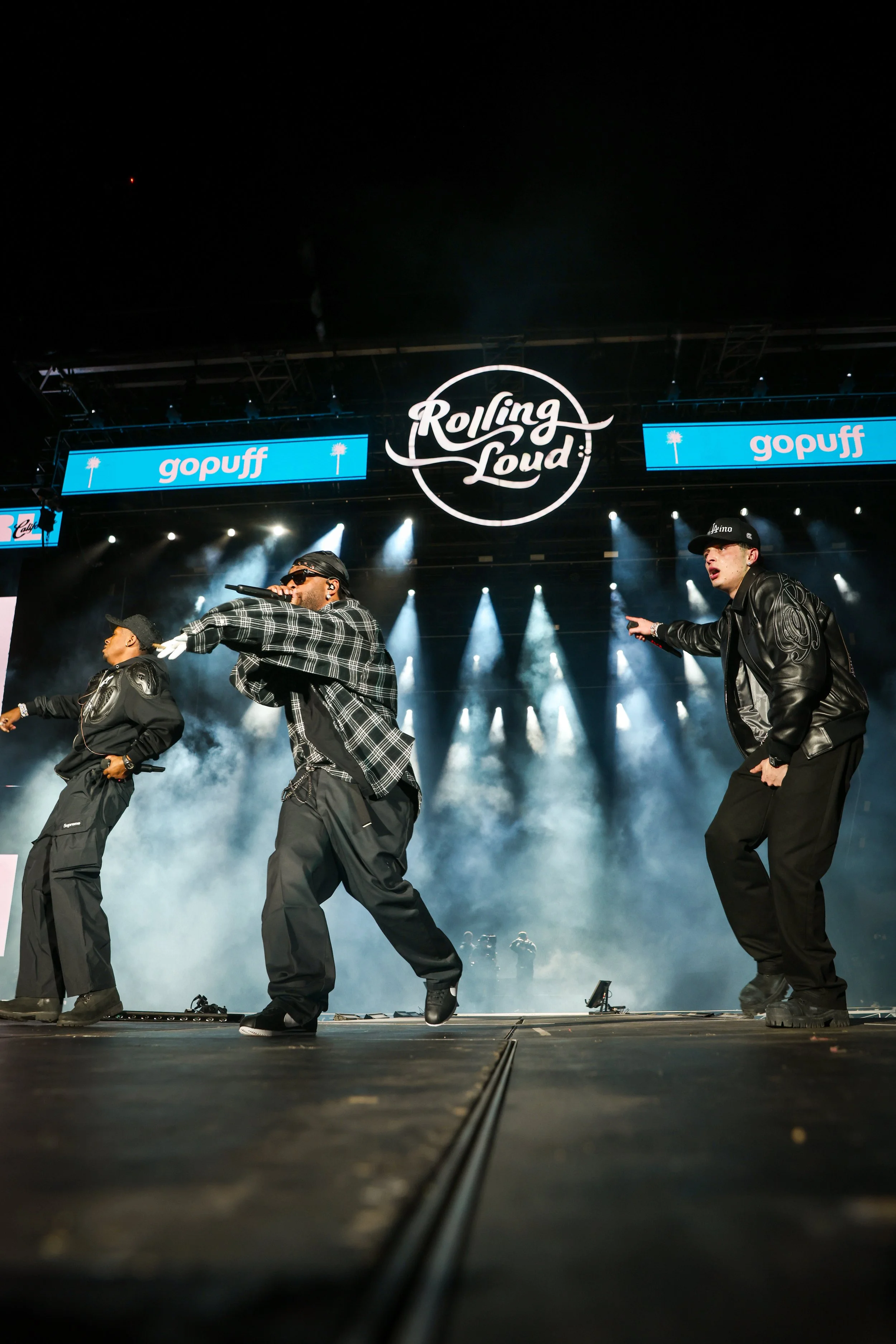 Rolling Loud festival main stage with a packed hip-hop crowd at night