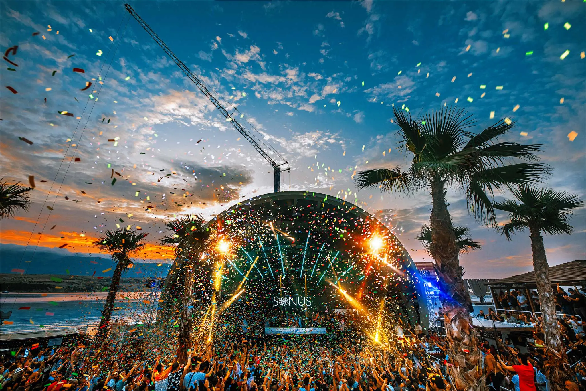 Sonus Festival open-air stage on the island of Pag, Croatia