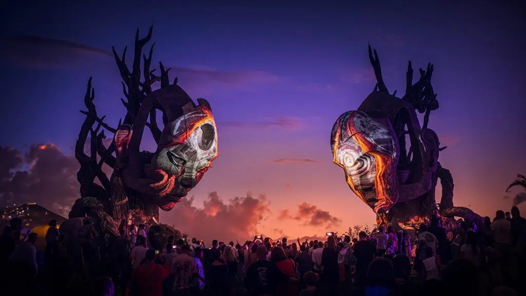 Suara Festival stage in Bali surrounded by tropical scenery