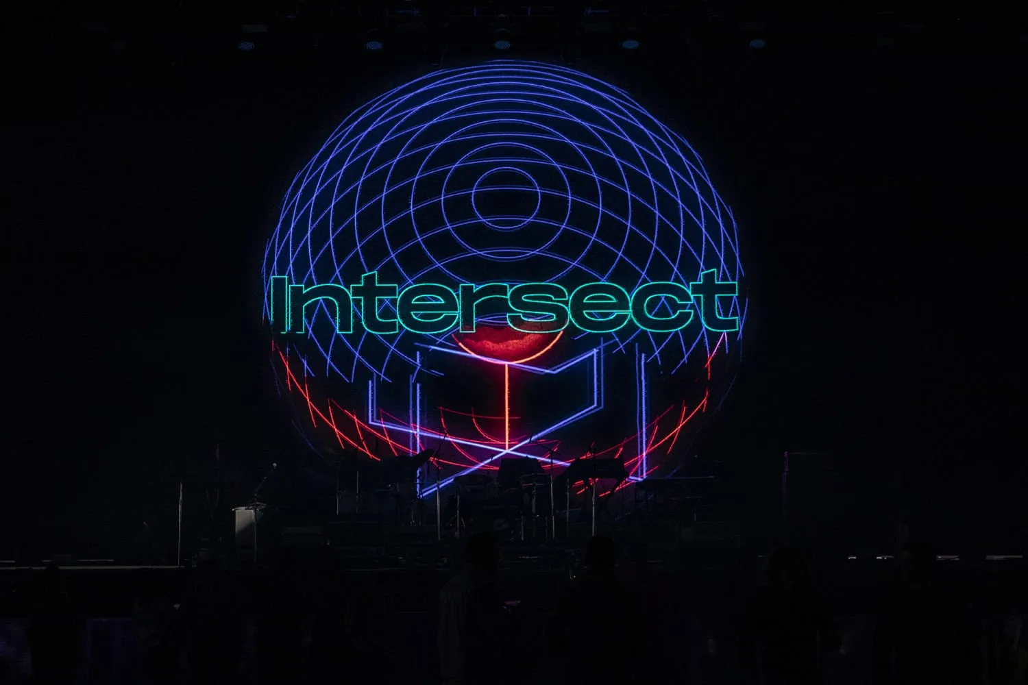 Intersect by AWS festival stage in Las Vegas with layered production lighting